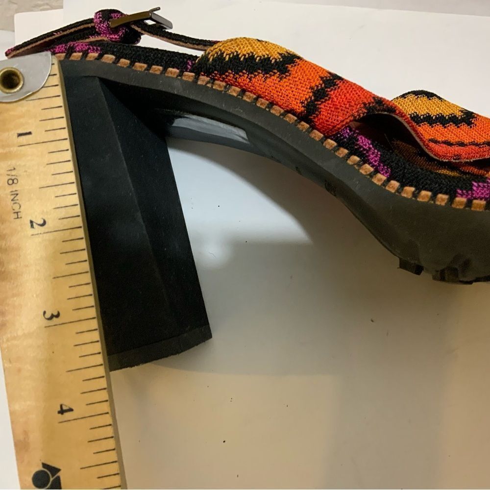Missoni Multicolor Fabric Zig Zag Ankle Strap Sandals Size 40/ 9.5 Italy - Picture 13 of 14